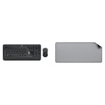 Logitech MK540 Combo Advanced, Clavier et Souris sans Fil, Clavier PC ou Ordinateur Portable, Récepteur USB Unifying Desk Mat, Large Tapis de Bureau, sous-Main Gris, pour Le Télé-Travail