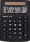 Calculatrice De Poche Eco 650 | Calculatrice Solaire À 12 Chiffres | Calculatrice De Bureau Professionnelle Pour Le Bureau Et L'École | Plastique Recyclé À 80% | Noir