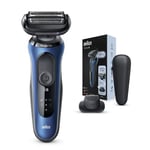 Braun Series 6 Electric Shaver for Men with Precision Trimmer, Wet & Dry Electric Razor for Men, UK 2 Pin Plug, 60-B1200s, Blue Razor