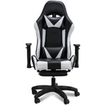 Hengda - Chaise de jeu Chaise Gaming Ergonomique Fauteuil Gamer Chaise de bureau chaise gamer Racing Chaise pivotante Réglable Noir/Blanc