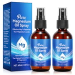 2Pack Pure Magnesium Oil Spray, 100% Natural Topical Magnesium Spray for Feet, Magnesium Spray for Sleep, Safe and Effective, 60ml