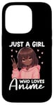 Coque pour iPhone 14 Pro Just a Girl Who Loves Anime Merch Afro-Américain Afro