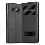 cadorabo Coque pour Samsung Galaxy Note 8 en Noir COMÈTE - Housse Protection avec Stand Horizontal et Deux Fenêtres - Portefeuille Etui Poche Folio Case Cover