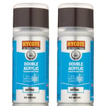 Hycote Colour Spray Paint Aerosol XDFD107 Ford Rio Brown 150mL Fast Drying x2