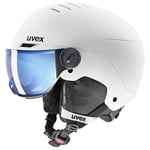 uvex Rocket jr Visor - Ski Helmet for Kids - Visor - Individual Fit - White - Black Matt - 51-55 cm