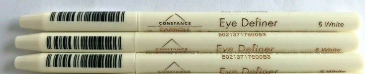 3 X CONSTANCE CARROLL EYE DEFINER EYELINER MAKE UP PENCIL PENCILS WHITE