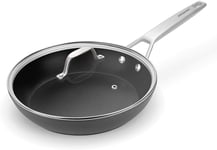 Frying Pan with Lid, MSMK Non Stick Pancake Pan Non-Stick Omelette Pan for Induction Hob 26CM, PFOA-Free, Oven Safe, Dishwasher Safe , Anti-Scratch Diamond Coating, Grey