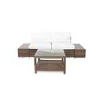 Comfort Garden Loungegrupp Bahamas 2-sits med Bord Hylla och Dubbla Avslut Utomhus 613702