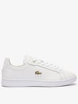 Lacoste Carnaby Pro Court Trainers - White/gold, White, Size 6.5, Women