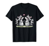 Valentines Day Racoons Love Animal Cute Mens Womens Kids T-Shirt