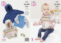 King Cole 5416 Knitting Pattern Baby Raglan Sweaters in Cherish DK and Cherished DK