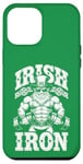 Coque pour iPhone 12 Pro Max Irlandais Iron Funny St Patrick Day Leprechaun Gym Fitness