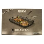 Risoli 0392GRL/43HS Barbecue en Aluminium Antiadhérent CM De Granit 43x26