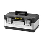 STANLEY Galvanised Toolbox with Heavy Duty Metal Hinge, Portable Tote Tray for Tools and Small Parts, 20 Inch, 1-95-618