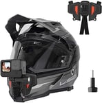 TELESIN Sangle de Casque de Moto avec mentonnière pour GoPro Hero 10 Hero 9/8/7/6/5/4 DJI Osmo Action 2 One X 2, et la Plupart des caméras d'action de Sport