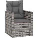 Vidaxl - Fauteuil de jardin avec coussins Gris Résine tressée