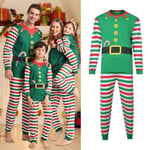 Julpyjamas för familjen - matchande älvpyjamas med långa ärmar och byxor Dad L