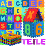 Spielwerk Tapis de Jeu Puzzle en Mousse Alphabet et Chiffres 86 pièces 36 Dalles 30x30cm bébé Enfant Bas âge