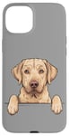 iPhone 15 Plus Cute Yellow Lab Peeking Puppy Funny Labrador Dog Lover Case