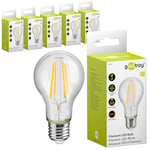 goobay 74107 Ampoule LED filament 11W / forme de bougie/ampoule lumière blanche chaude 2700K/lampe à faible développement de chaleur/non dimmable / 11 kWh/1000h cristal clair / 6 pièces