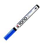 Marabu Marqueur YONO 12400101053 - Bleu foncé 053 - Stylo acrylique polyvalent avec pointe ogive japonaise fine de 0,5 à 1,5 mm, à base d'eau, résistant à la lumière et à l'eau, pour presque tous les supports