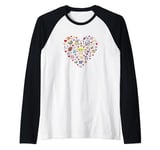 Star Wars The Mandalorian Grogu Heart Valentine’s Day Raglan Baseball Tee