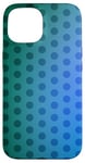 Coque pour iPhone 15 Couleur : vert et bleu à pois