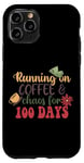 Coque pour iPhone 11 Pro T-shirt Running On Coffee & Chaos For 100 Days