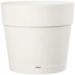 Pot rond à réserve d'eau plastique Deroma Save R blanc ø38 x h.34,3 cm