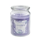 SCENT de Q.b. by MOPITA, Bougie parfumée en pot en verre avec couvercle, parfum lavender, durée 85-95 heures, 510 g, 10 x 10 x 14,5 cm