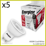 Energizer GU10 LED Bulbs 3.1W=35W Spotlight Downlight Lamps Cool White Pack of 5