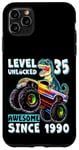 iPhone 11 Pro Max Level 35 Unlocked T Rex Monster Truck Dinosaur 35th Birthday Case