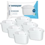 Wessper Cartouches Filtre à eau pour Carafe, Filtre eau de Remplacement Brita Maxtra +, Filtres à Charbon Actif, Filtres Brita Compatibles pour Carafe, Dafi et Aquaphor - 6 pièces