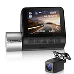 Front and Rear Camera with WiFi Module, Built-in Speaker and Microphone, 170-degree Wide-Angle Lens, Auto Start Recording, Loop Recording, G-sensor, Parking Mode, HDWR videoCAR-D400