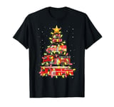 Firefighter Fire Truck Christmas Tree Santa Xmas Light T-Shirt