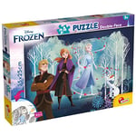 Lisciani - DISNEY FROZEN - Puzzle 24 Pièces - Pour Enfants Dès 3 Ans - Puzzle Double Face avec Verso à Colorier - 35x25 cm - Stimule la Réflexion et la Dextérité - Fabriqué en Italie