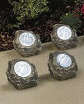 Garden by Sainsbury's Set of 4 LED Solar Rock Lights