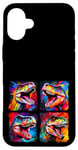 Coque pour iPhone 16 Plus Dinosaure T Rex Pop Art Dessin Coloré Peinture