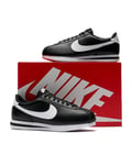 Nike Women's Cortez Sneaker, Black White, 9 UK