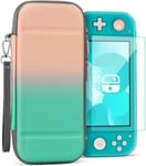 Étui De Transport Pour Nintendo Switch Lite, Vert Et Orange, Mignon Étui De Voyage Kawaii Portable, Sac De Transport De Protection Pour Filles Avec Protecteur D'écran, 10 Supports De Cartouches De