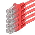 1aTTack.de 10m Cat 6 Ethernet Cable Gigabit RJ45 LAN Patch Cord Compatible with Internet, Router, Modem, Smart TV, PC & Laptop Switch Modem red - 5 pieces - 10m