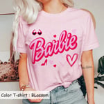 Barbie Tryckt T-shirt Kvinna Sommar Topp T-shirt GH1014-K S