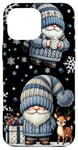 iPhone 16 Pro Max Blue Christmas Gnome For Xmas Holidays With Baby Reindeer Case