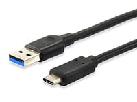 Equip 12834107 1m USB A USB C Mle Mle Noir cble USB - Cbles USB (1 m, USB A, USB C, 3.1 (3.1 Gen 2), Mle/Mle, Noir)