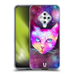 Head Case Designs Pourpre Chats De Galaxie Coque en Gel Doux Compatible avec Vivo X50e 5G