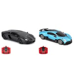 CMJ RC Cars Lamborghini Aventador Official Licensed Remote Control Car with Working Lights & Bugatti Divo Blue Remote control Radio Car 1:24 Officially Licensed 1:24 Scale Working Lights 2.4Ghz