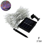 200 Led/300led Solar Power Curtain Lights Fairy String Xmas F Multi-color 3*3m