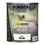 Ronseal 6 Year Anti Mould Paint for Walls & Ceilings 750ml White Matt -