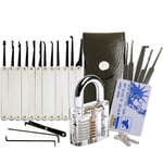 Hem Verktyg Lock Pick Set Professionell med övning plockguide Kortsats Lockpicking Svart handväska för skåp Verktygsväska 20 delar [DB] Y