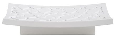 Spirella, Porte-Savon décoratif en polyrésine élégant et Moderne, idéal pour la Salle de Bain, Dimensions Pratiques de 12,5 x 8,5 x 2,2 cm, Finition Blanche Mate, Résine, Blanc Mat